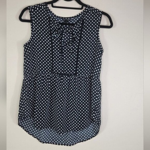 Coco + Carmen Tops - Coco + Carmen Sleeveless Polka dot Front Tie Peplum Tank Top Size S/M